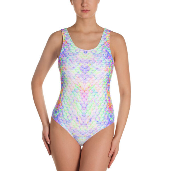 Pastel Blue Fish Scales One-Piece Swimsuit