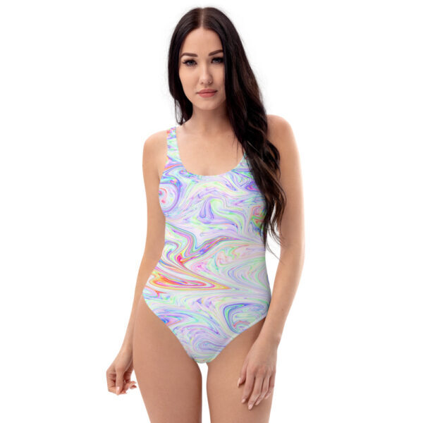 Pastel Pink Liquified One-Piece Swimsuit