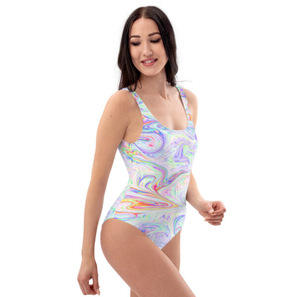 Pastel Pink Liquified One-Piece Swimsuit