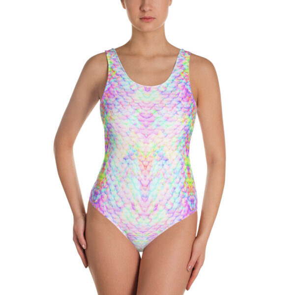Pastel Pink Fish Scales One-Piece Swimsuit
