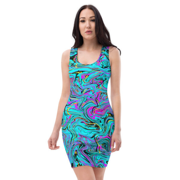 Ugly Blue/Pink Liquified Fitted Dress