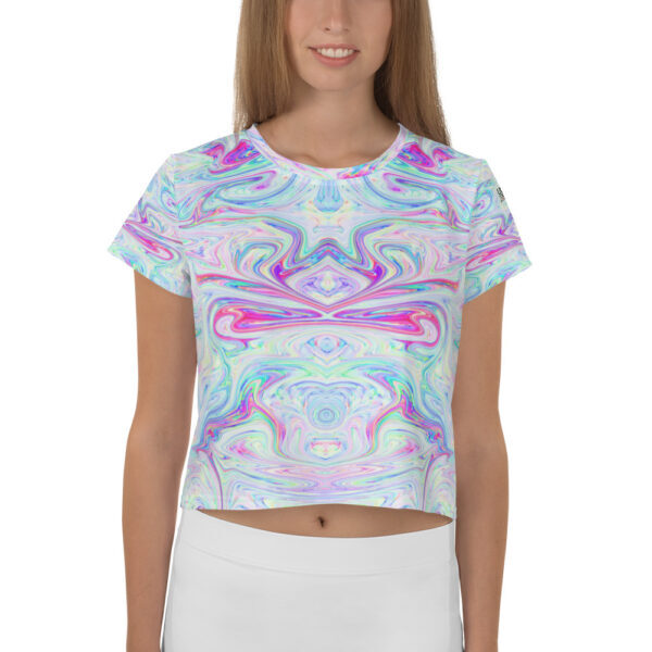Ugly Pastel Blue Liquified Crop Tee