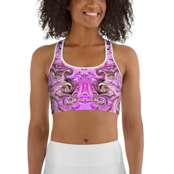 Ugly Pink Demon Storms Sports bra