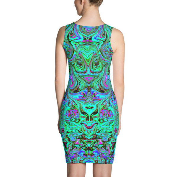 Ugly Green Liquified Fitted Dress