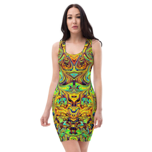 Ugly Yellow Liquified Fitted Dress