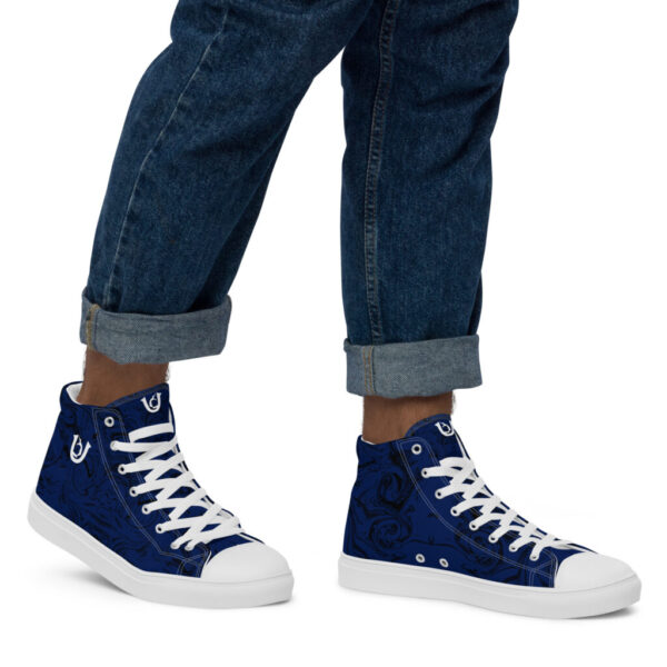 Ugly Navy Blue Liquified high top canvas shoes
