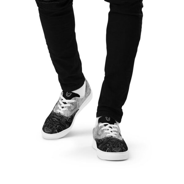 Ugly Black/Gray Liquified lace-up canvas shoes