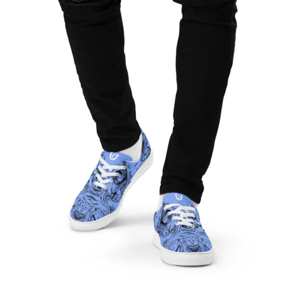 Ugly Lite Blue Liquified lace-up canvas shoes