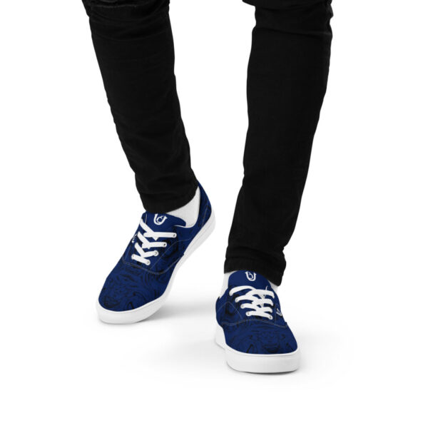 Ugly Navy Blue Liquified lace-up canvas shoes