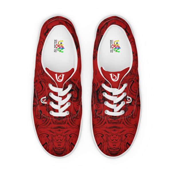 Ugly Royal Red Liquified lace-up canvas shoes