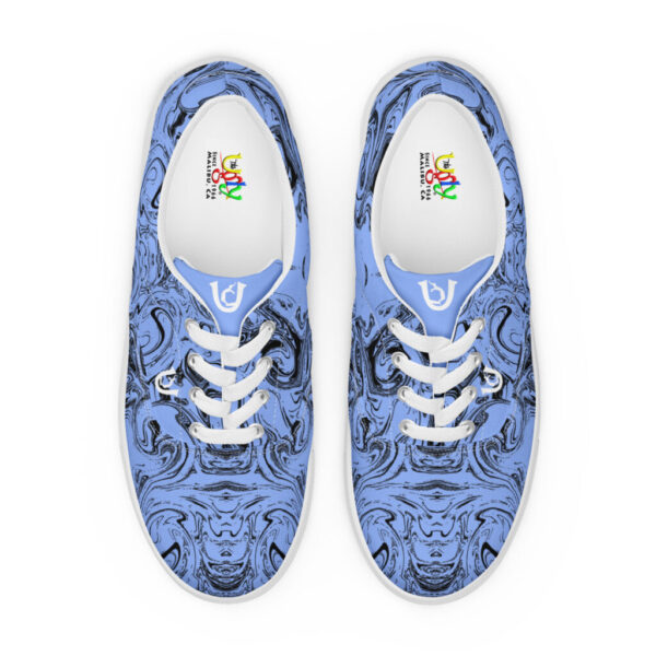 Ugly Lite Blue Liquified lace-up canvas shoes
