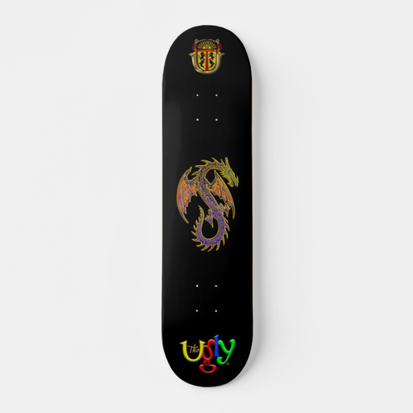 The Ugly Black Dragon Crest Skateboard