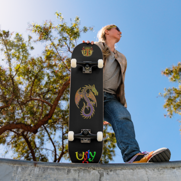 The Ugly Black Dragon Crest Skateboard