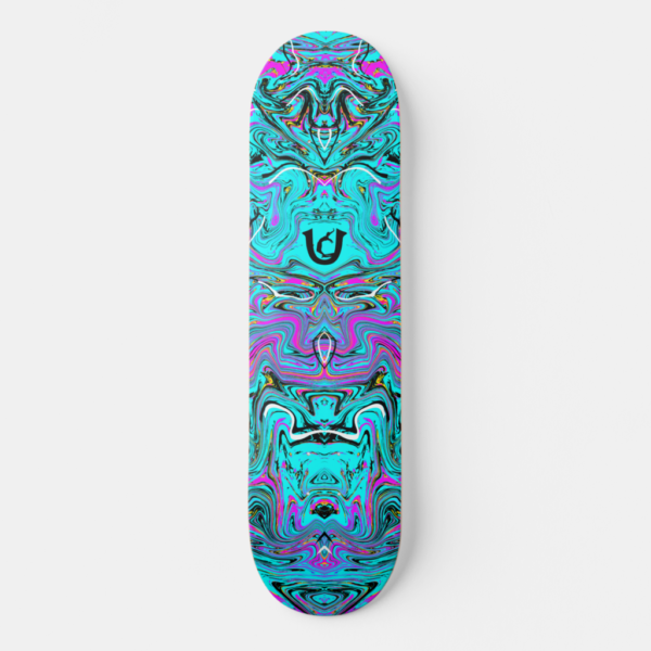 The Ugly Blue-Pink Liquified Skateboard