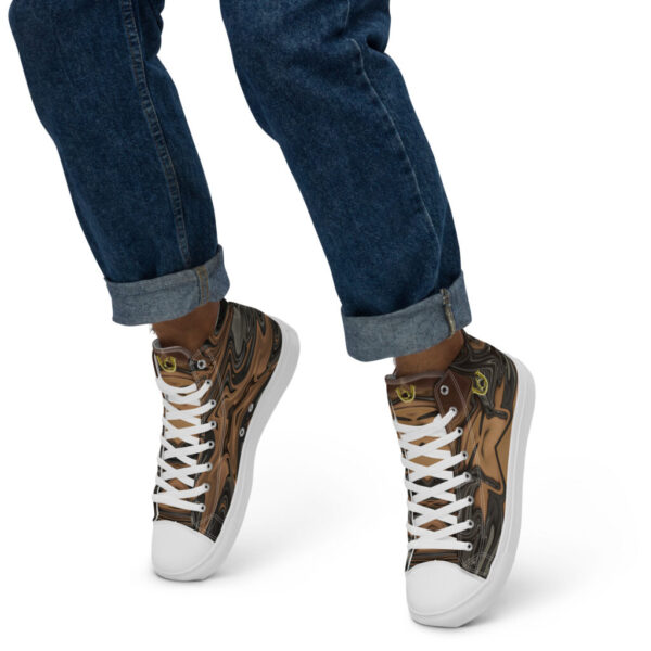 Ugly Gray-Brown2 Liquified high top canvas shoes