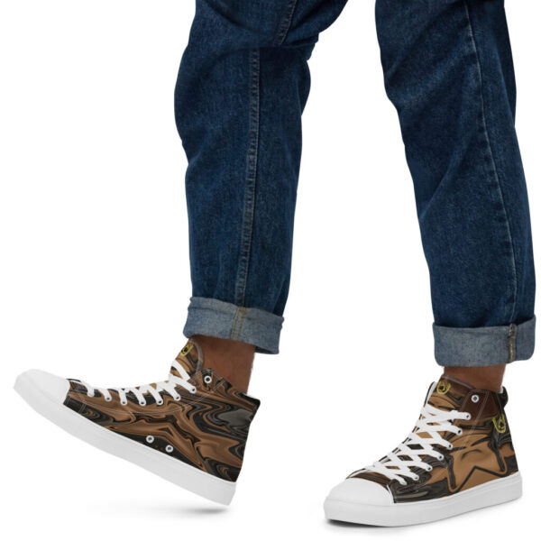 Ugly Gray-Brown2 Liquified high top canvas shoes
