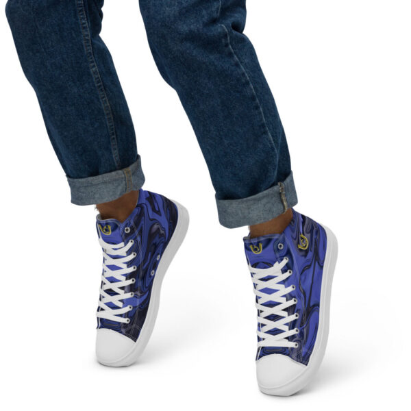 Ugly Blue2 Liquified high top canvas shoes