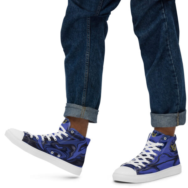 Ugly Blue2 Liquified high top canvas shoes