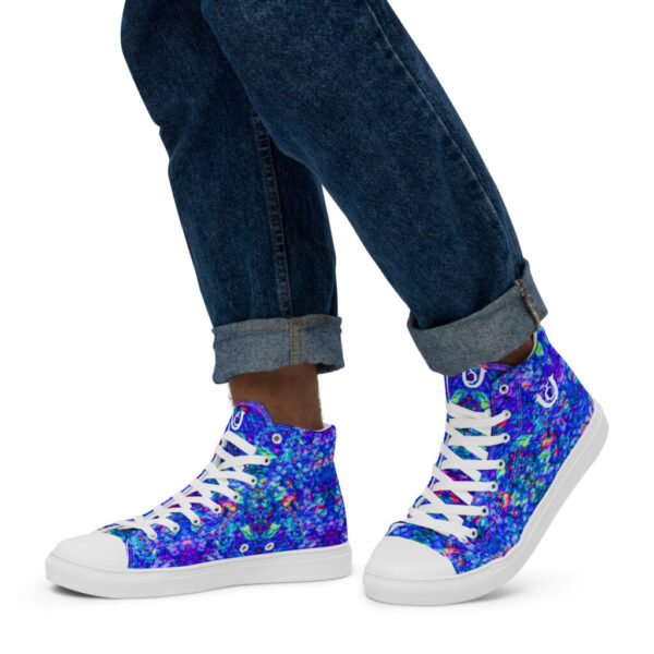 Ugly Blue Fish Scales high top canvas shoes