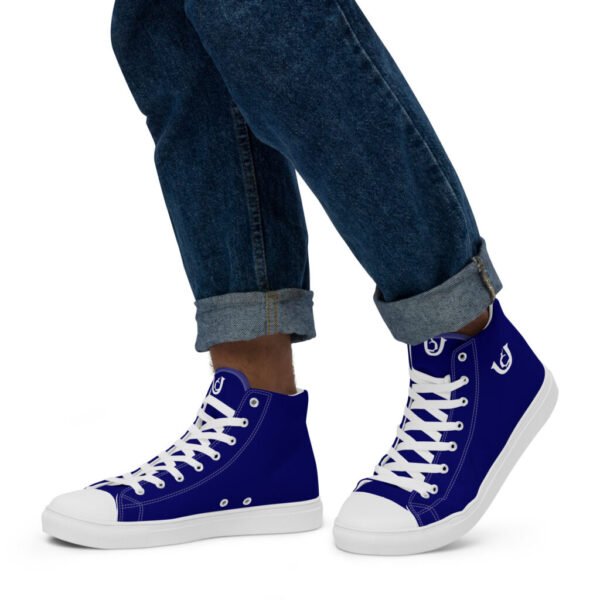 Ugly blue high top canvas shoes