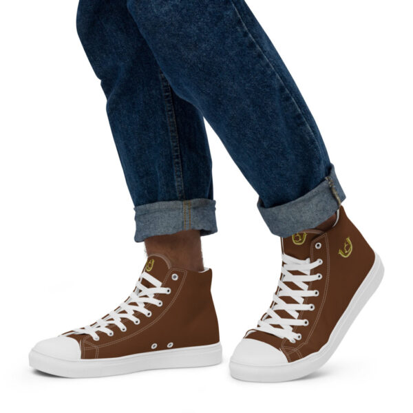 Ugly brown high top canvas shoes