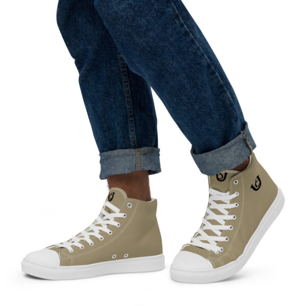 Ugly beige high top canvas shoes