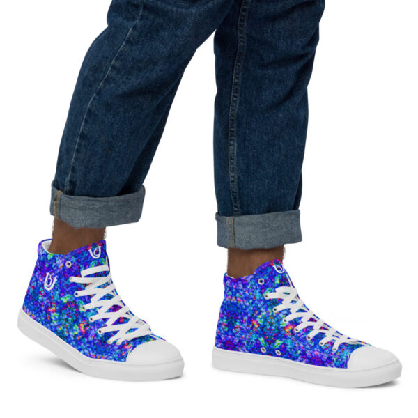 Ugly Blue Fish Scales high top canvas shoes