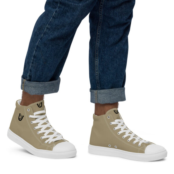Ugly beige high top canvas shoes