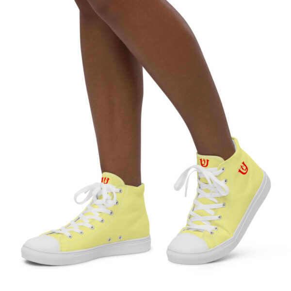 Ugly Yellow Pastel Liquified high top canvas shoes