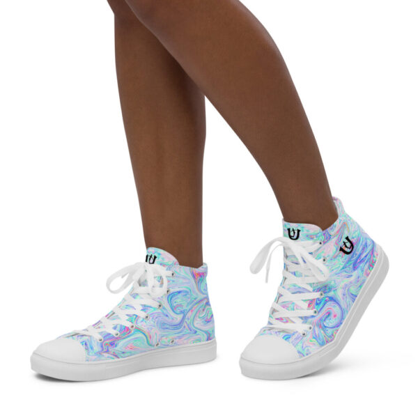 Ugly Blue Pastel Liquified high top canvas shoes