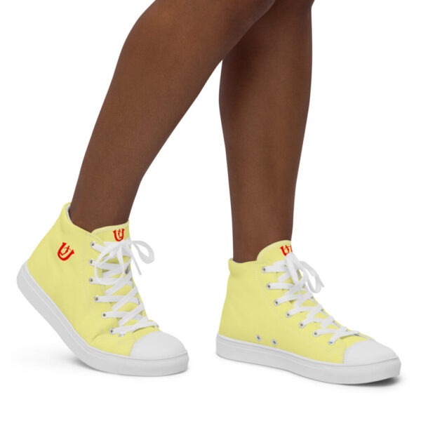 Ugly Yellow Pastel Liquified high top canvas shoes