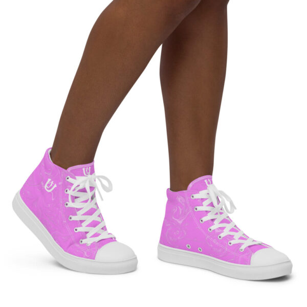 Ugly Pink2 Liquified high top canvas shoes