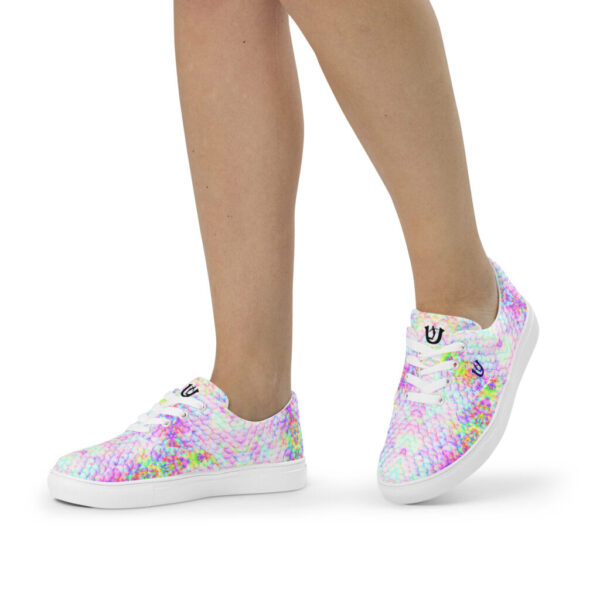 Ugly Pink Pastel Fish Scales canvas shoes