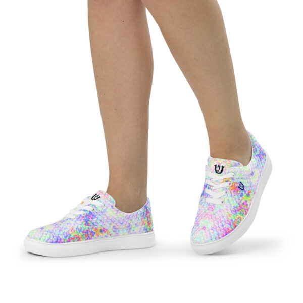 Ugly Blue Pastel Fish Scales canvas shoes