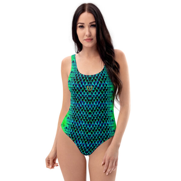 Ugly Blue-Green Fish Scales One-Piece Swimsuit