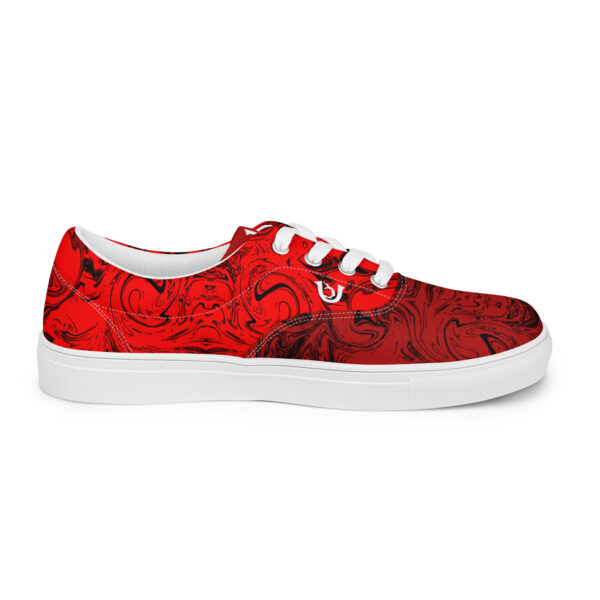 Ugly Red-Dark Red Liquified canvas laceup shoes