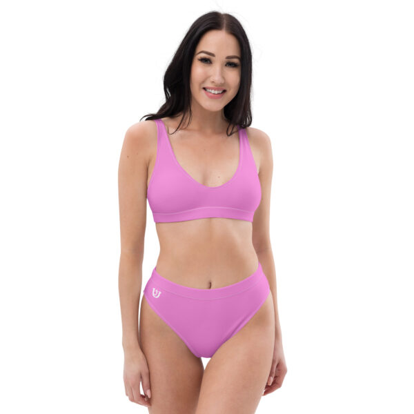 Ugly Pink Solid high-waisted bikini